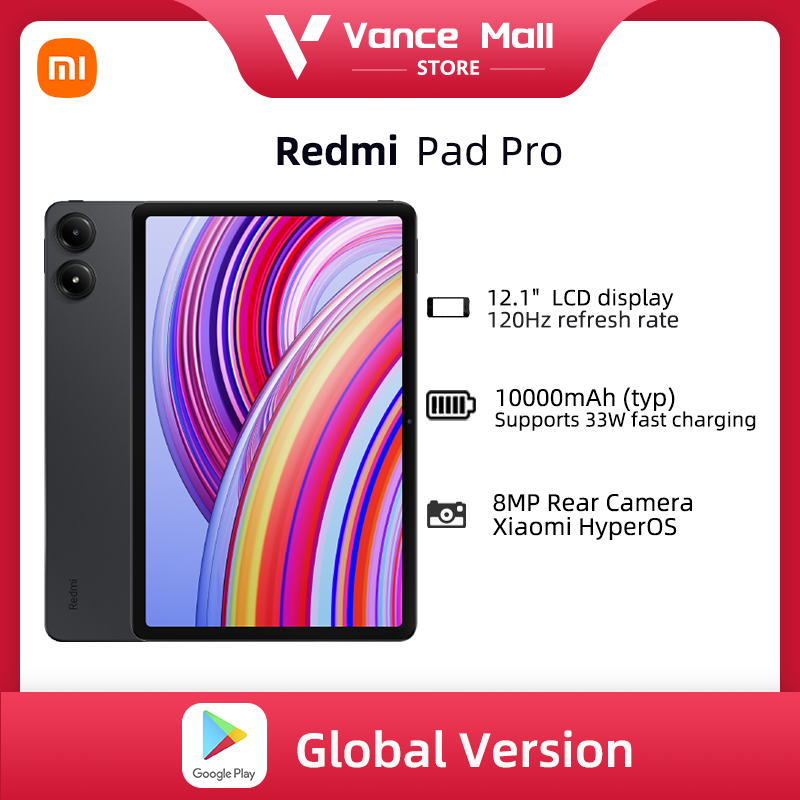 Version mondiale Xiaomi Redmi Pad Pro Écran LCD 12,1" 120 Hz Snapdragon ®   Plateforme mobile 7s Gen 2 10000mAh 33W Charge rapide