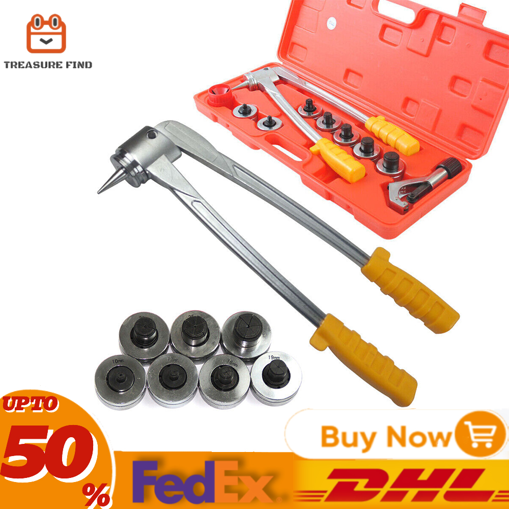 Outil d'extension de tuyau avec coupe-tube, pince à sertir manuelle, tube métallique, trousse à outils 6,000, 7 têtes, 10-28mm