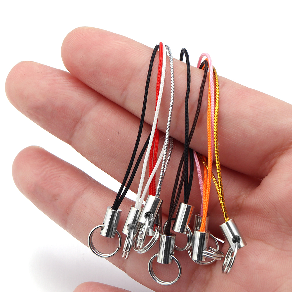50 pcs/lot sangle colorée breloque cordon lanière corde cloche de noël porte-clés crochets sangle de téléphone portable breloque porte-clés sac accessoires