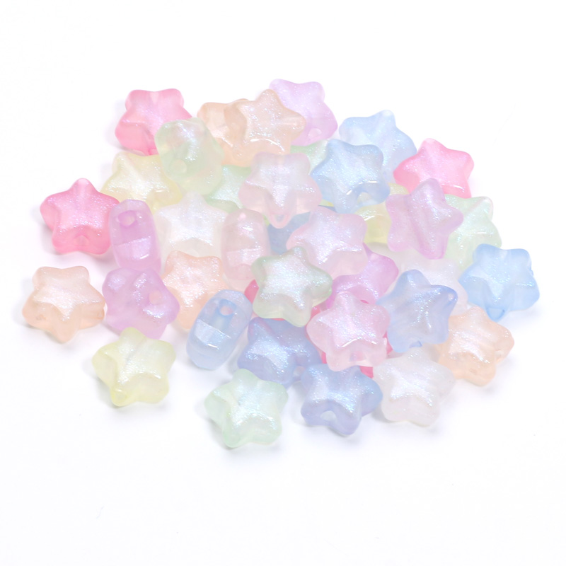 50 stks 10mm Zeemeermin Kleur Glanzende Ster Kralen Acryl Losse Spacer Kralen Voor Sieraden Maken Diy Charms Armband Ketting oorbellen