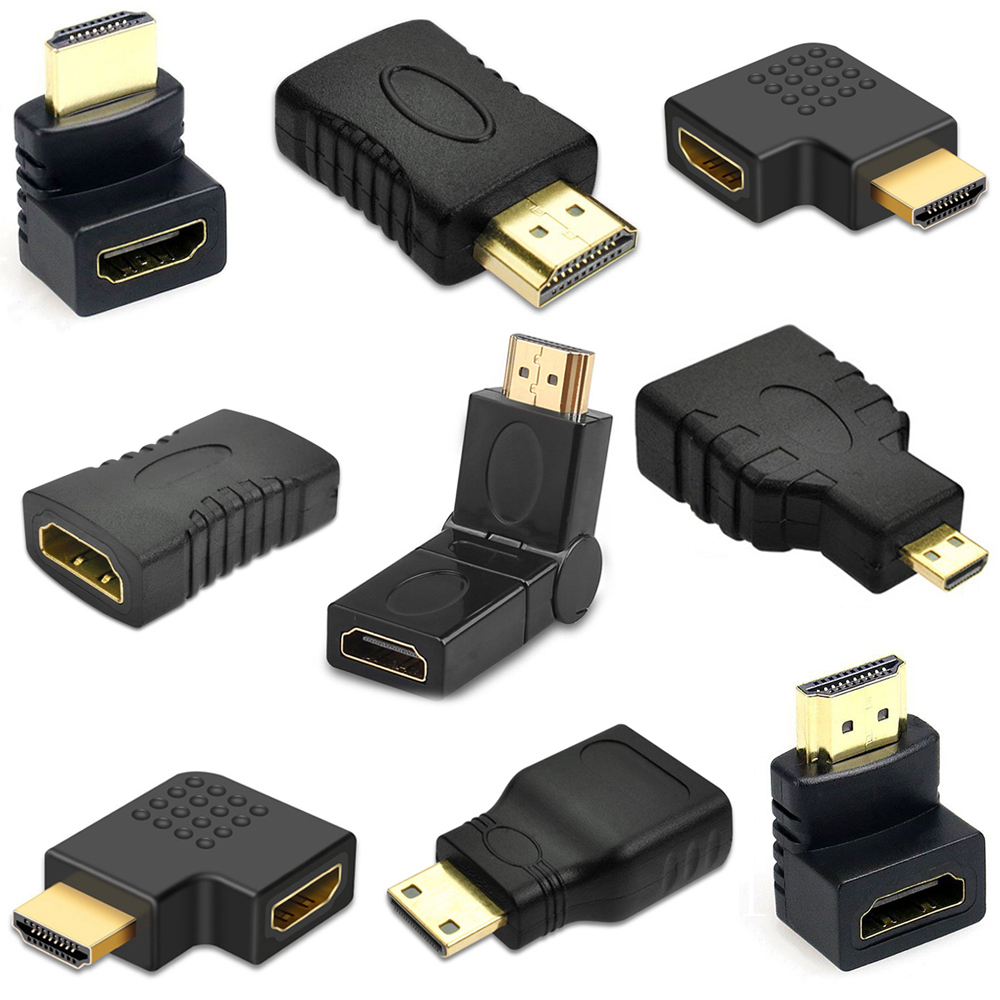 HDMI 호환 어댑터, 90 270 도 직각 암수 변환기, 4K HD 커넥터, 미니 및 마이크로 HDMI 호환 익스텐더
