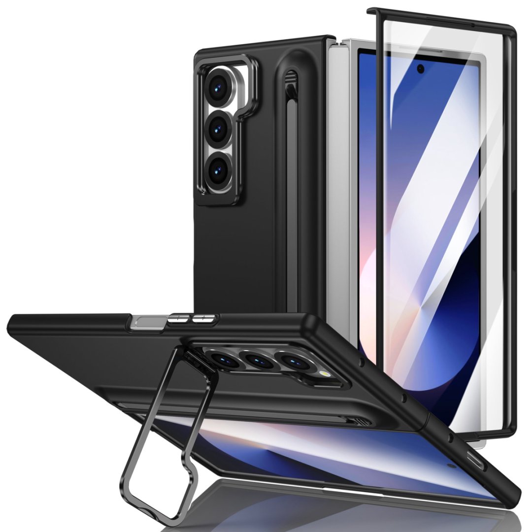 Чехол для телефона с S-ручкой для Galaxy Fold6 Fold5, встроенная защитная пленка для экрана, чехол для телефона со складной подставкой, чехол Fold7 Fold4