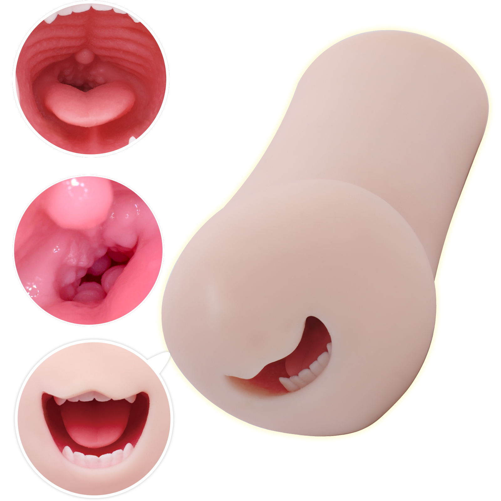 YUU Deep Throat Mannelijke Masturbator Pocket Pussy Realistische Mond Pijpen met Tanden Tong Masturbatie Orale Speeltjes voor Mannen 18