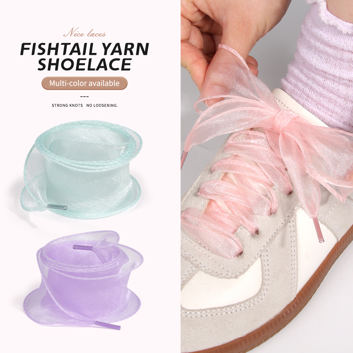 4 cm brede fishtail organza schoenveters golf chiffengaren strikveters schoonheid wit casual sneaker DE trainingsschoenen veters (1 paar)