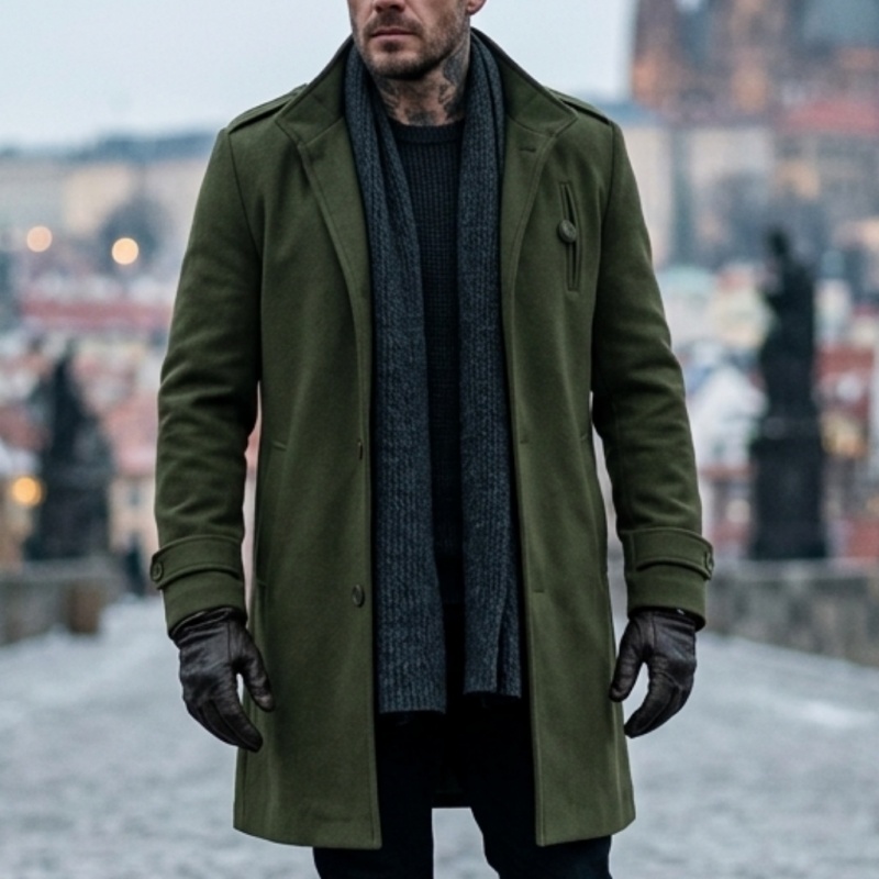 Nieuwe winterjas voor heren met epauletten, zakelijk casual lange jas, blazer-stijl, geschikt voor woon-werkverkeer, dagelijkse bovenkleding [moderne pasvorm]
