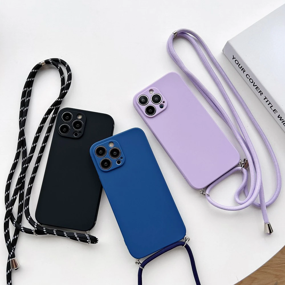 Custodia Morbida in Silicone con Cordino a Tracolla per Xiaomi 17T Redmi Note 14 13 Pro Plus 15 14C 15C POCO X7 X8 X6