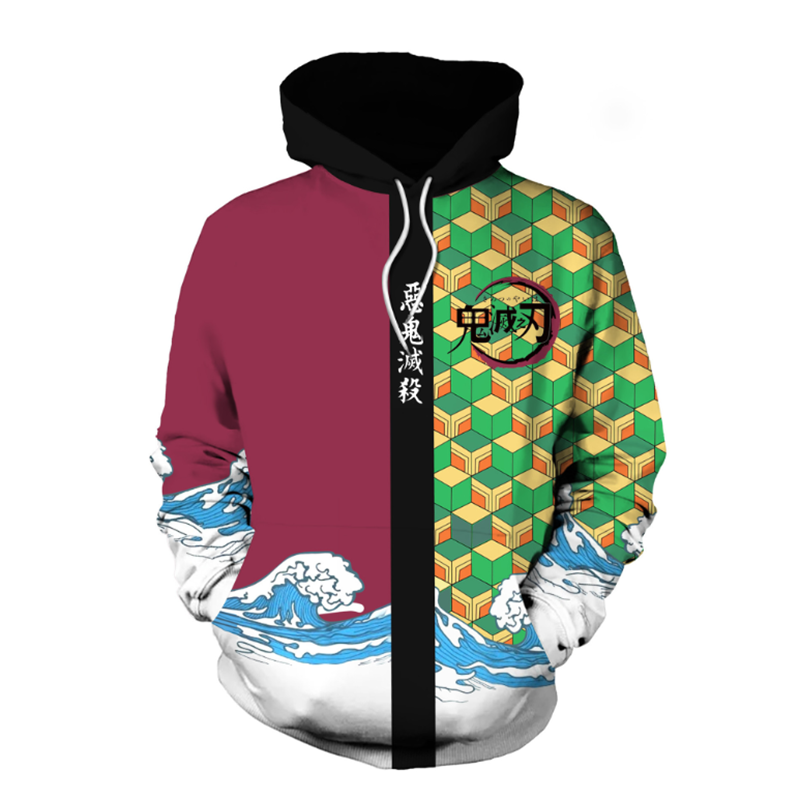 Anime Demon Moordenaar Kimetsu No Yaiba 3d Hoodie Sweatshirts Demon Moordenaar Agatsuma Zenitsu Tomioka Giyuu Cosplay Mannen Jas Outfit