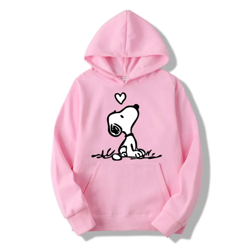 American cartoon comics snoopy hoodie feminino homem pulôver topos primavera outono 2024 novo casual casal moletom roupas