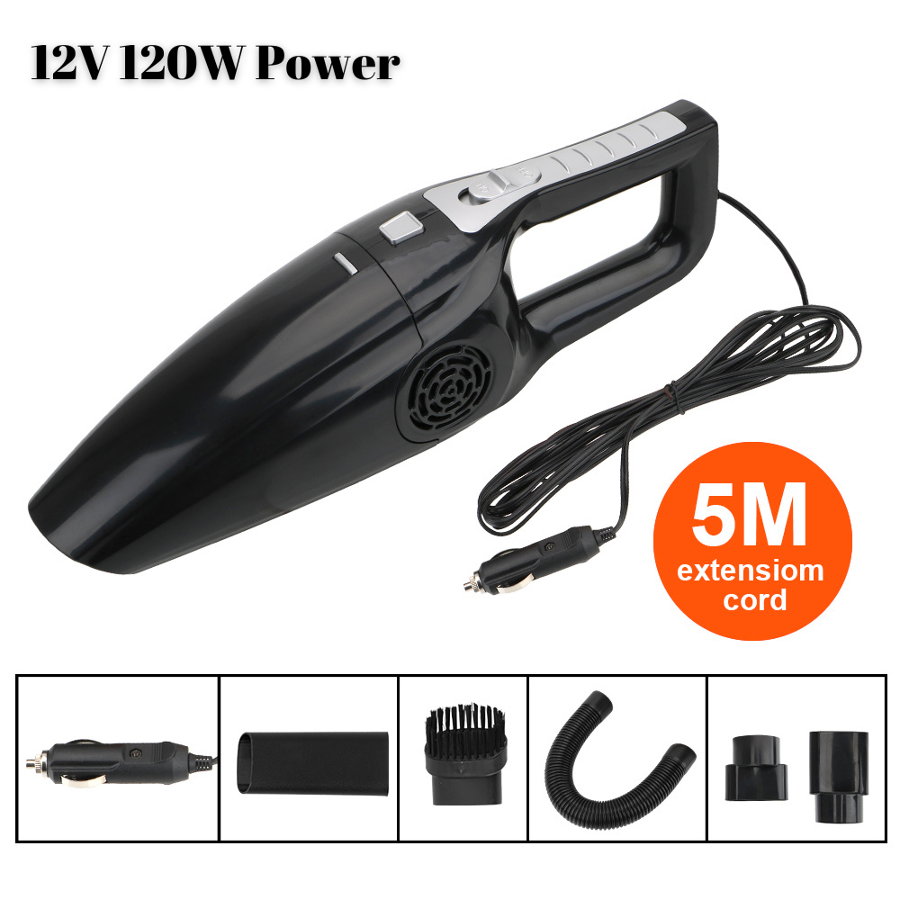 12V 120W odkurzacz samochodowy przenośny odkurzacz na mokro i na sucho podwójny odkurzacz o dużej mocy ręczne Mini próżniowe wysoki poziom ssania