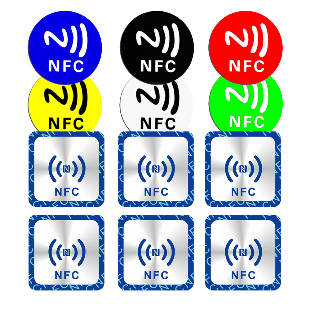 5YOA 6 szt. Naklejek NFC RFID Ntag213 Ntag215 Ntag216 Krótki Skrót 13.56MHz Uniwersalna Etykieta Ultralight Token do Oznaczania Patrolowego