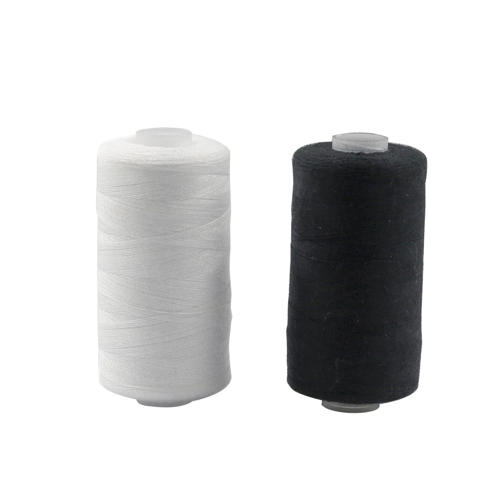 2 ชิ้นด้ายเย็บผ้าด้ายเย็บผ้าด้ายโพลีเอสเตอร์ชุดเย็บด้ายเย็บ Spools โพลีเอสเตอร์ DIY เย็บสําหรับมือเครื่อง 500 เมตร