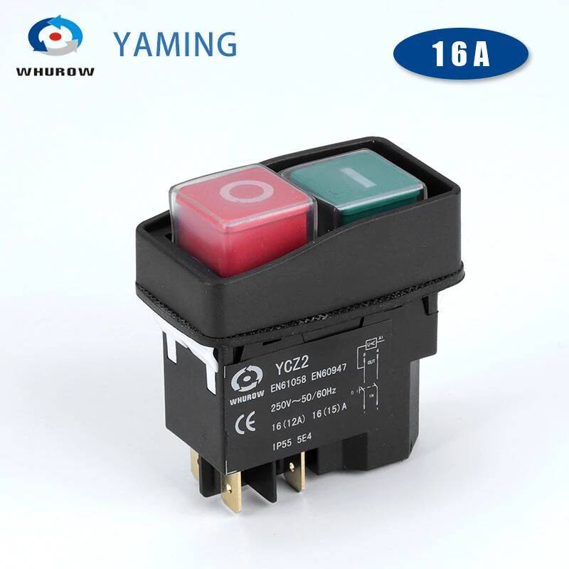 YCZ2 電磁スイッチ 4/5 ピン 110V/220V モメンタリ (リセット) オンオフ赤/緑押しボタン非常停止 KJD17 を交換