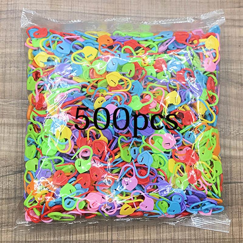 100-1000 Uds mezcla de colores resina plástica Clip pequeño marcadores de puntada de bloqueo pestillo de ganchillo herramientas de tejer aguja Clip gancho herramienta de costura