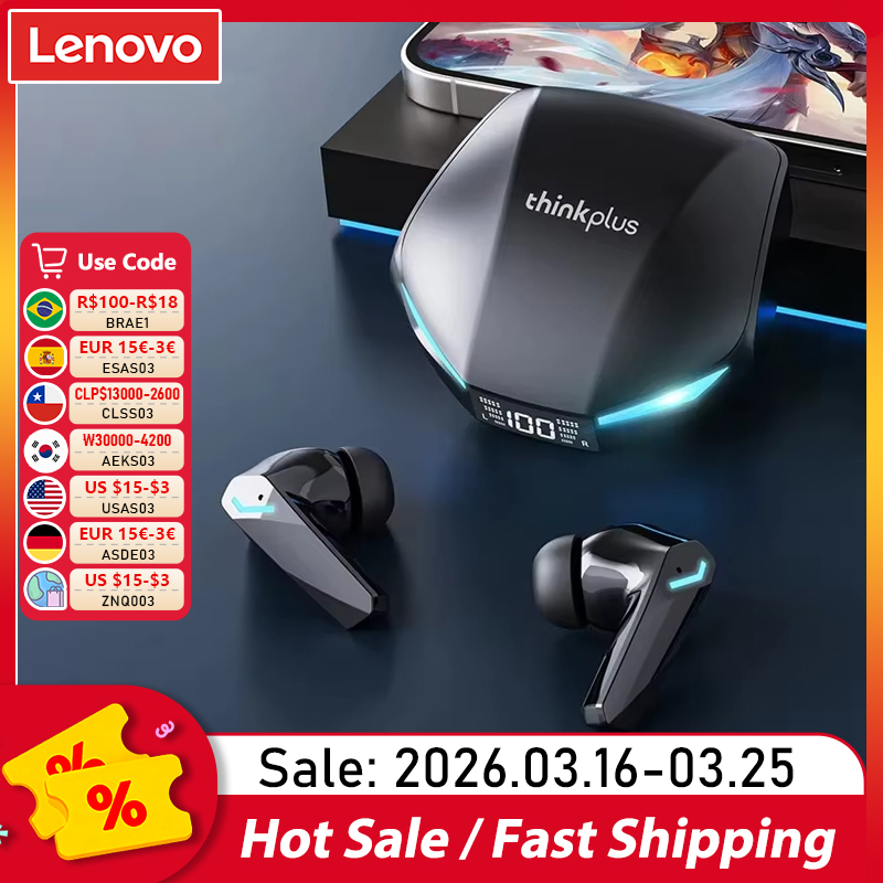 Nuevos auriculares Lenovo XT53 inalámbricos con Bluetooth 5,4, auriculares impermeables con pantalla Digital LED, auriculares para juegos de baja latencia