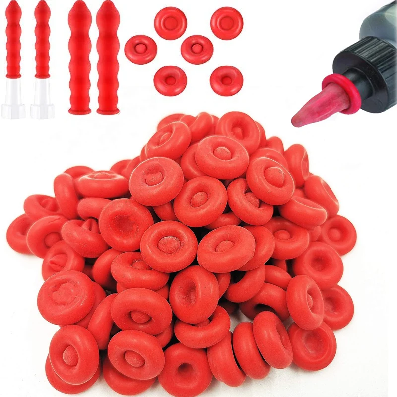 10szt Caulk Cap Red Caulk Saving Cap Caulk Aferidor Saver Aberto Calafetagem Tubo Para Selagem Preservação Silicone Gun Caulking