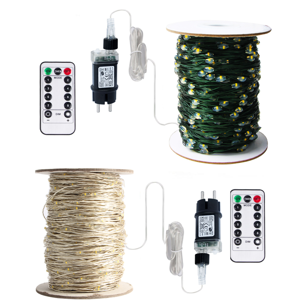 50M 100M LED String Lights Silver Wire Fairy Lights Garland For Outdoor New Year Christmas Party Street Home Tree Decoration