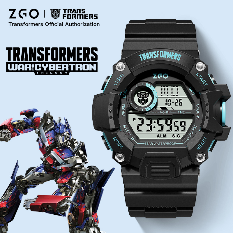 Relojes ZGO X Transformers para niños, estudiantes de secundaria y primaria, relojes electrónicos digitales deportivos impermeables para niños 7531