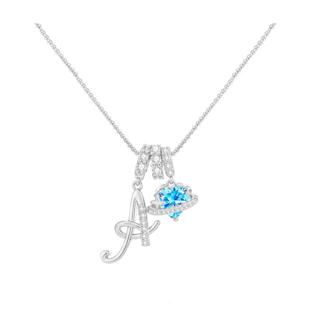 Collana a forma di cuore con l'inizio di una signora, pendente in zircone, gioielli con diamanti inglesi, adatto per il venerdì
