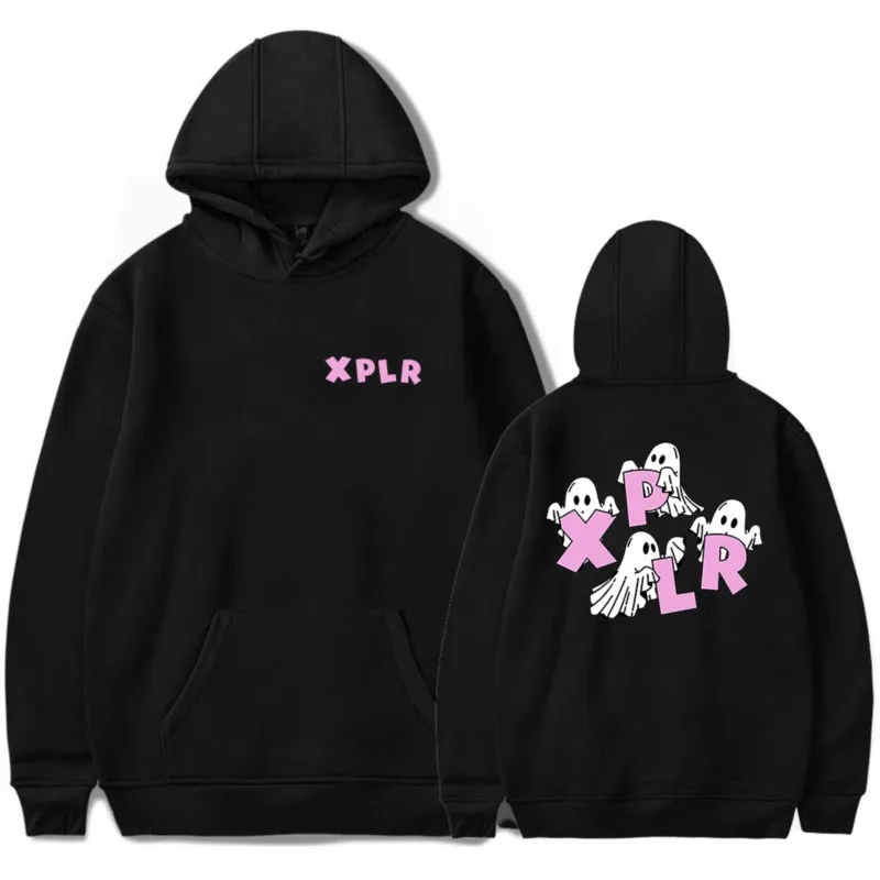 Xplr-Moletons com capuz de manga comprida masculina e feminina, estilo hip-hop, estampa fantasma, streetwear unissexo, Sam's e Colby Merch