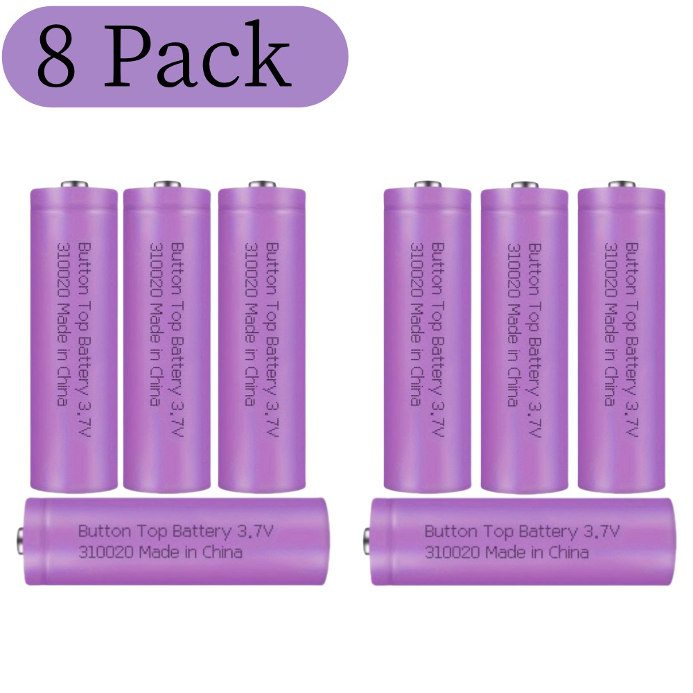 Paquete de 8 Baterías Recargables de Litio de 3.7V y 2000mAh de Larga Duración para Cámara, Linterna, Antorcha y Lámpara Frontal