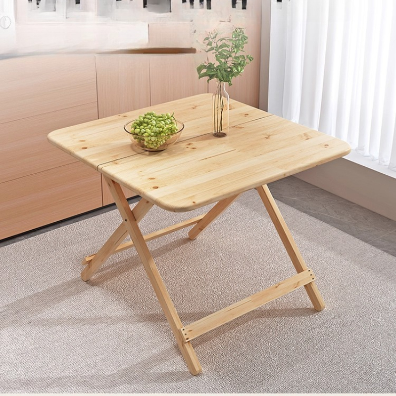 Mesa plegable de madera maciza: no necesita montaje, mesa de comedor portátil para exteriores, escritorio de madera de cedro resistente para el hogar/alquiler