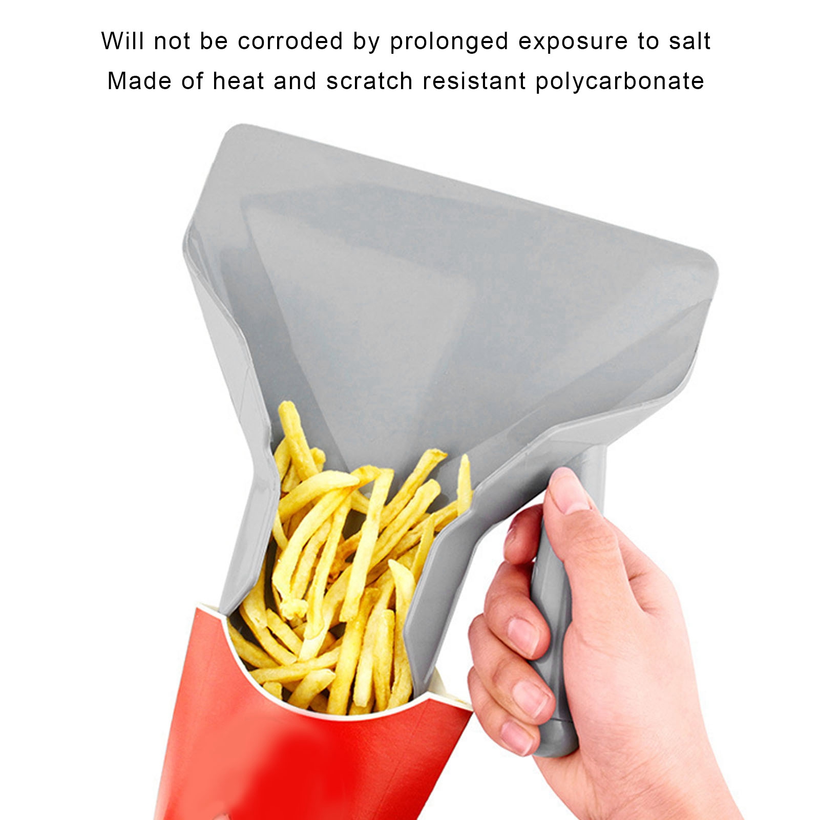 Pá de batatas fritas de qualidade alimentar doméstica antiderrapante alça direita espátula de batatas fritas bagger colher utensílios de cozinha