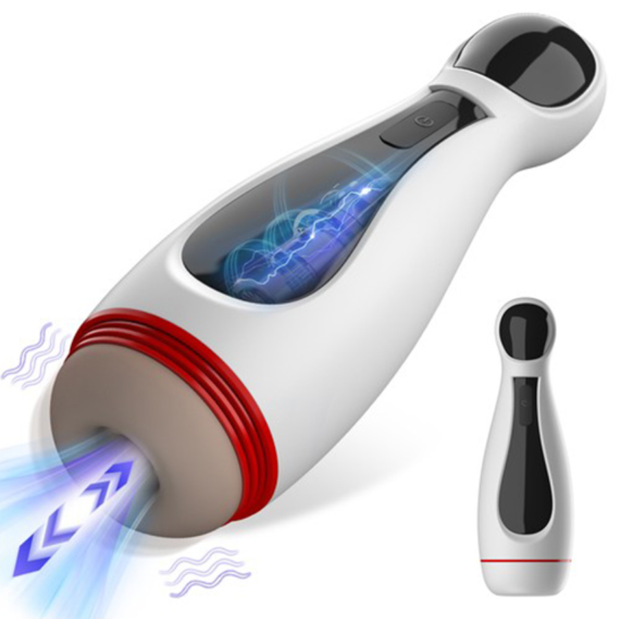 Copo Masturbador Masculino 2 em 1 com Vibrador, Simulador de Sexo Oral e Vagina Realista, Brinquedos Sexuais para Homens
