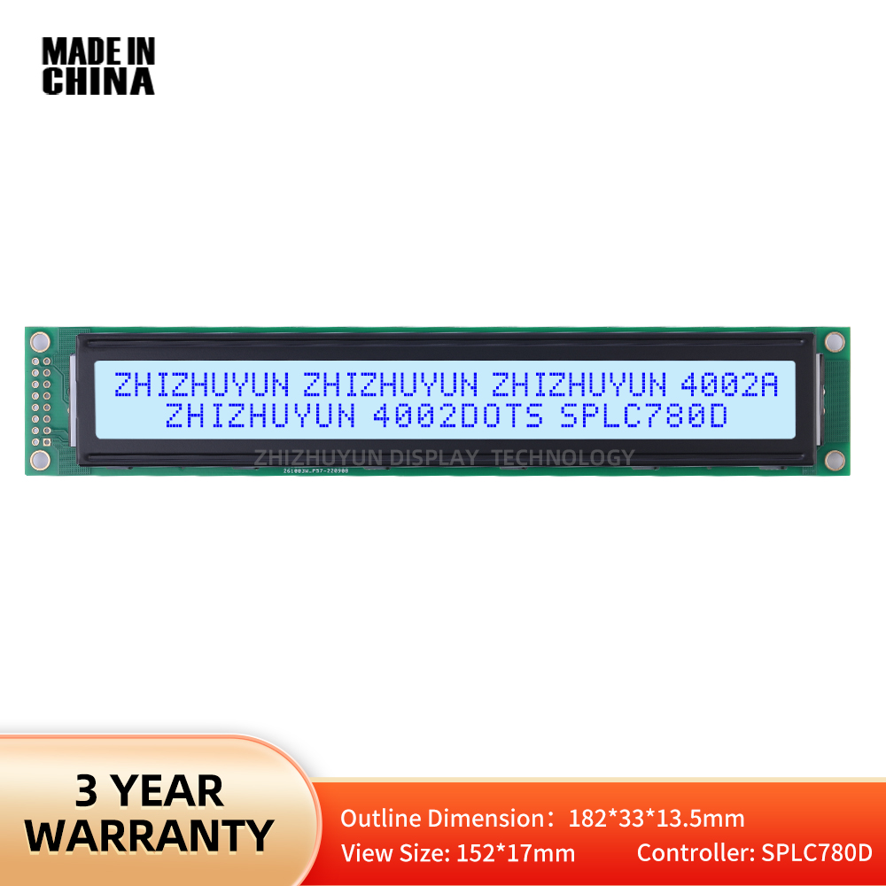 Pantalla LCD 4002A Módulo de visualización 4002 Módulo de cristal líquido LCM Película gris Fuente azul Pantalla de matriz de puntos de carácter