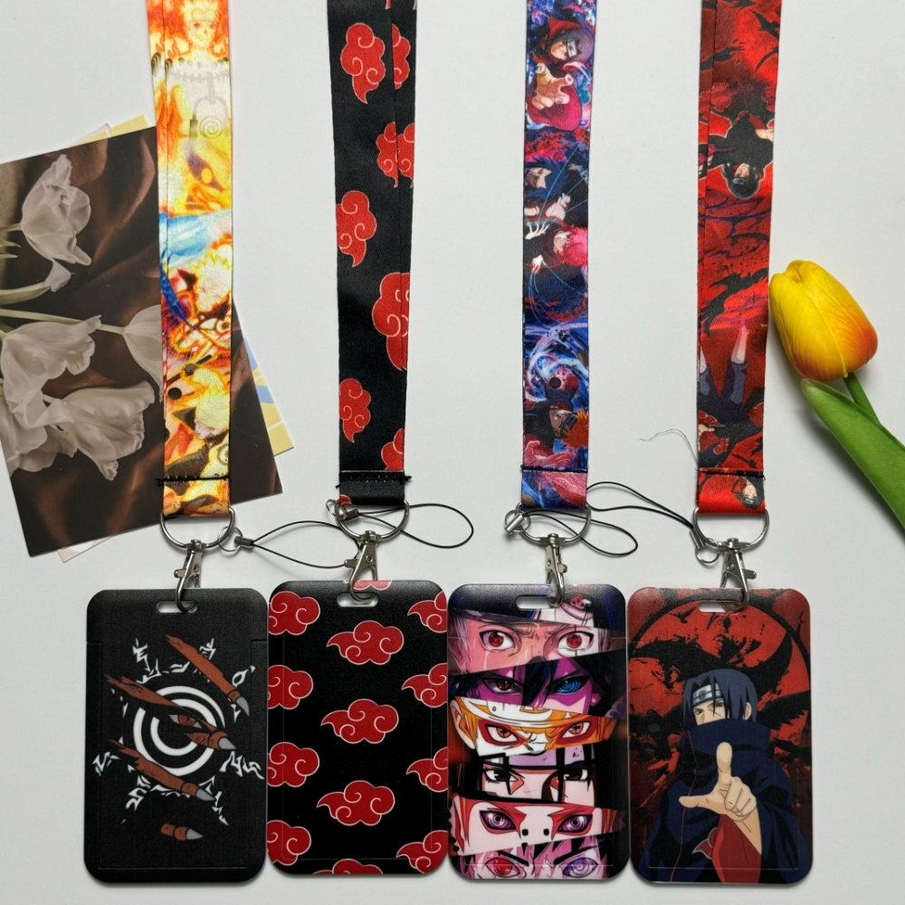 ผู้ถือหนังสือรับรองอะนิเมะญี่ปุ่น Lanyard สําหรับคอกุญแจสําหรับป้ายการ์ด GYM พวงกุญแจ Keyring อุปกรณ์เสริมของขวัญ
