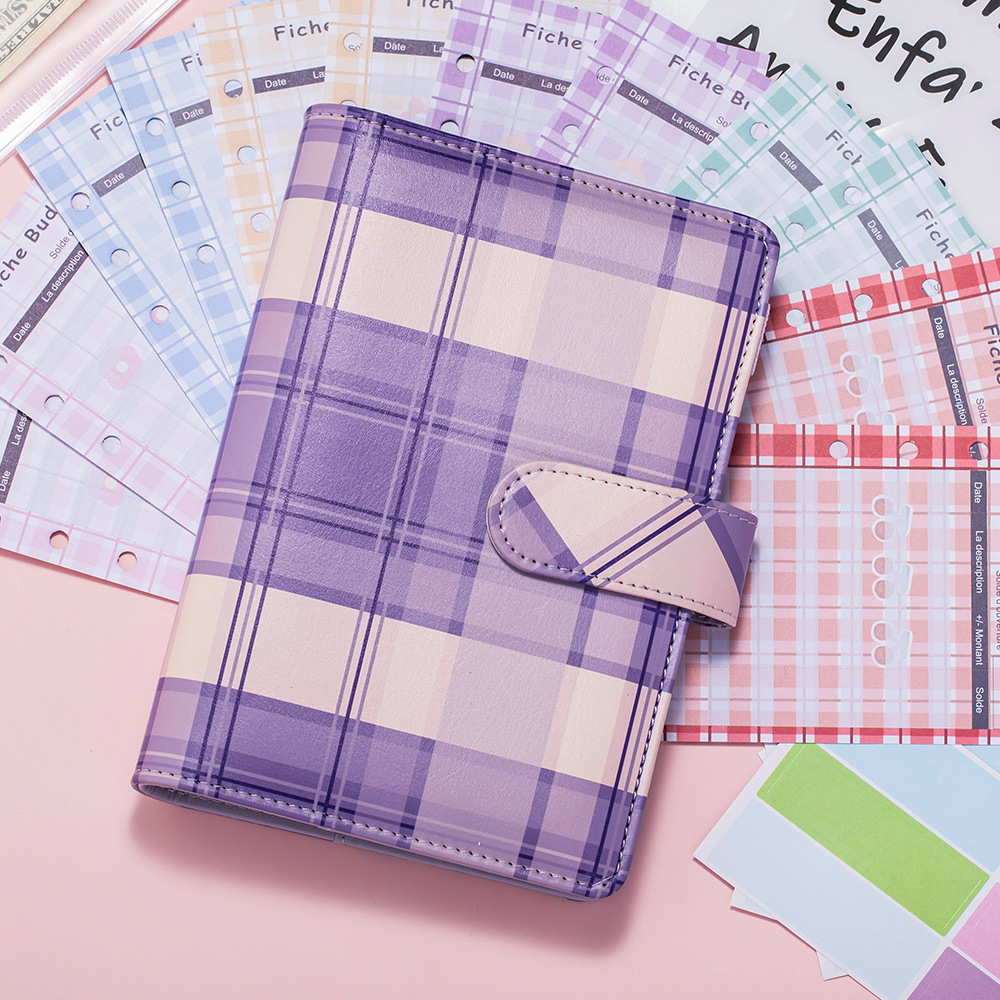 Carpeta económica A6 a la moda, carpeta de 6 anillas para cuaderno, cubierta recargable, carpeta de hojas sueltas, carpeta de billetera