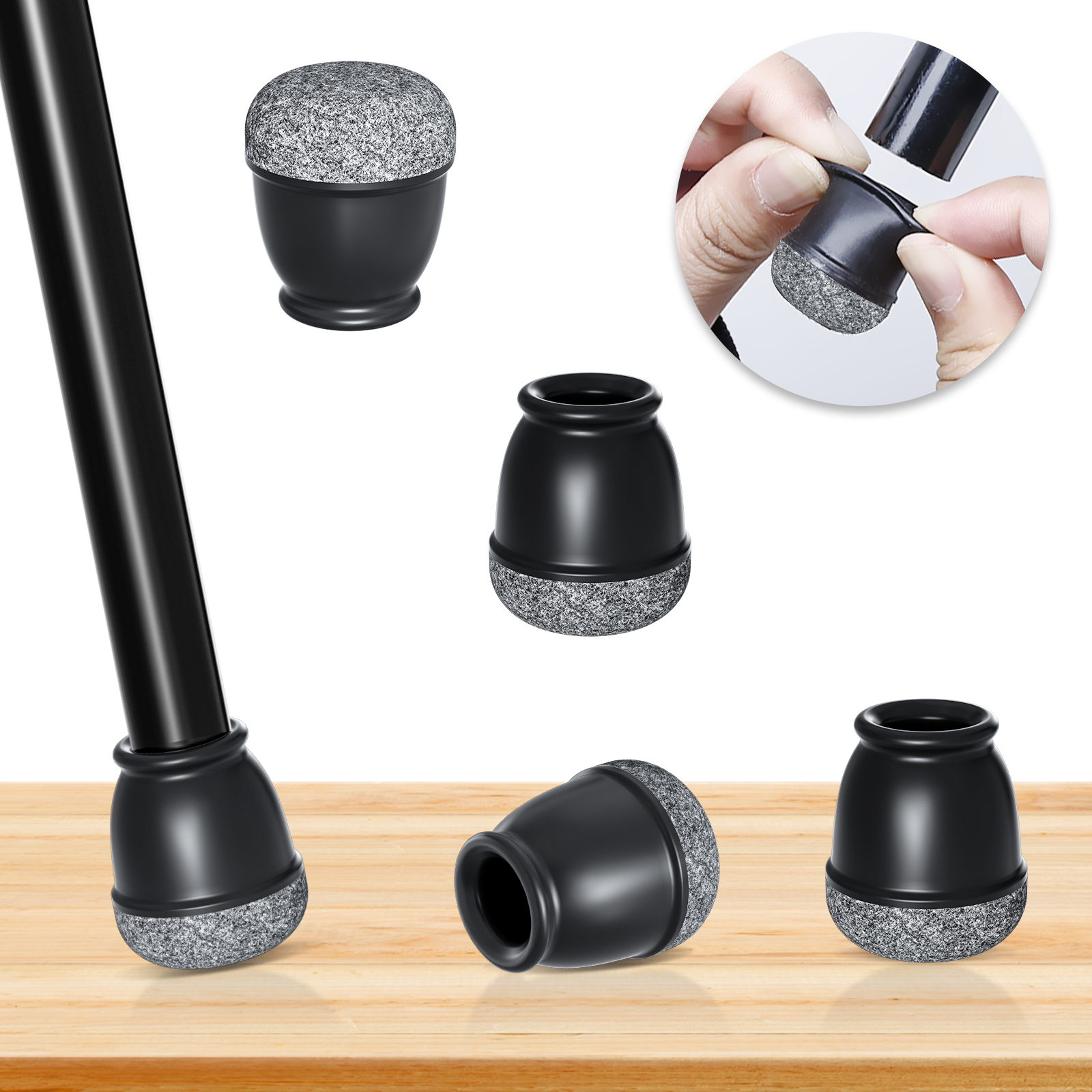Protectores redondos para patas de silla, cubierta para pies Diagonal con envoltura gruesa, almohadillas de fieltro, muebles de silicona, pies de mesa, protegen los suelos, 8 Uds.