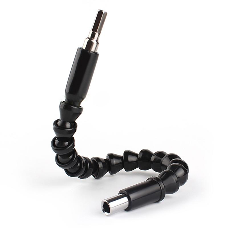 1pc preto 300mm hexagonal universal chave de fenda de eixo macio com chave de fenda elétrica para conectar ferramenta de haste de extensão