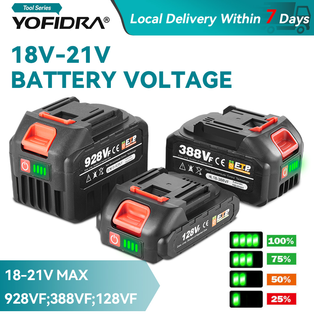Akumulator litowo-jonowy YOFIDRA 18-20V, zamiennik akumulatora 928vf 388vf 128vf Plus do elektronarzędzi 21V 18V