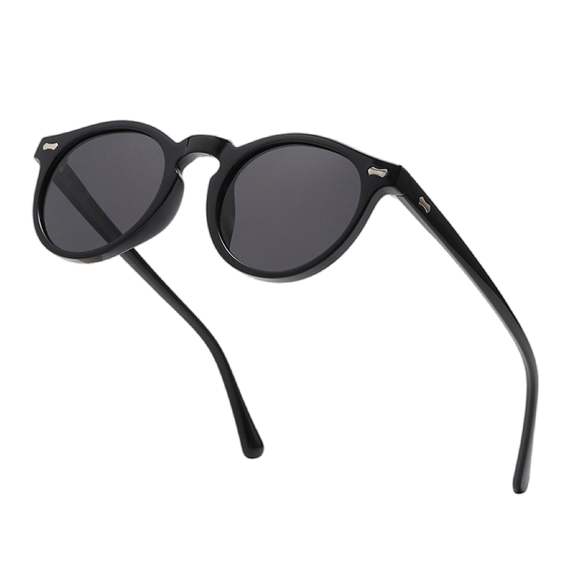 Gafas de sol redondas Retro para hombre y mujer, lentes de sol polarizadas pequeñas a la moda para hombre y mujer, gafas de sol Vintage literarias para conducir