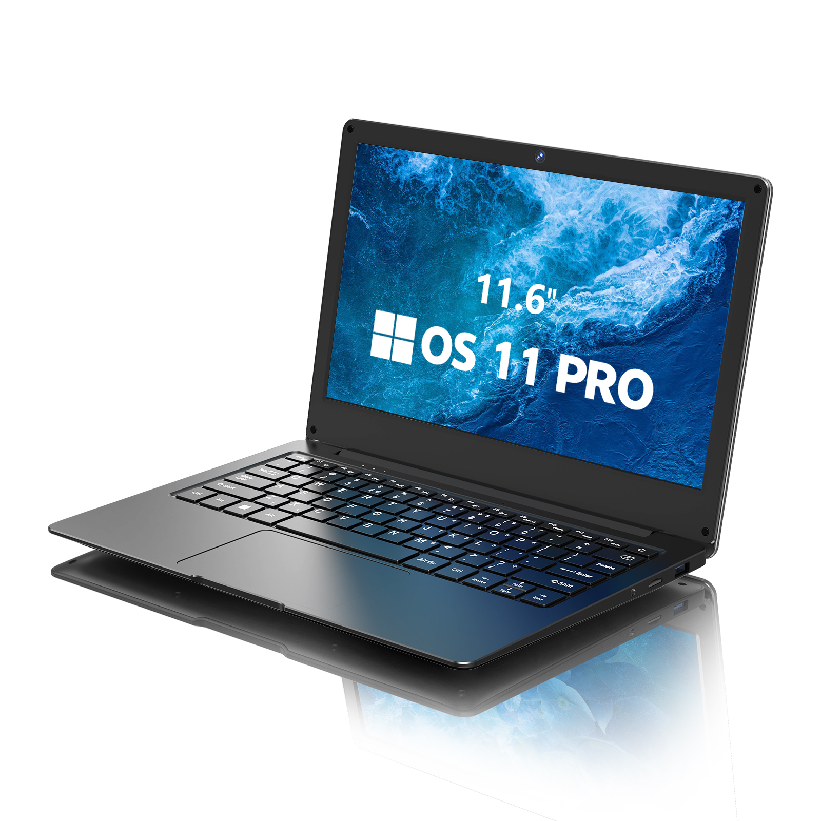 Portátil de 11,6 pulgadas, 4 GB de RAM, 64 GB de almacenamiento interno, compatible con tarjetas de memoria TF de hasta 512 GB, compatible con SSD, Bluetooth, WIFI