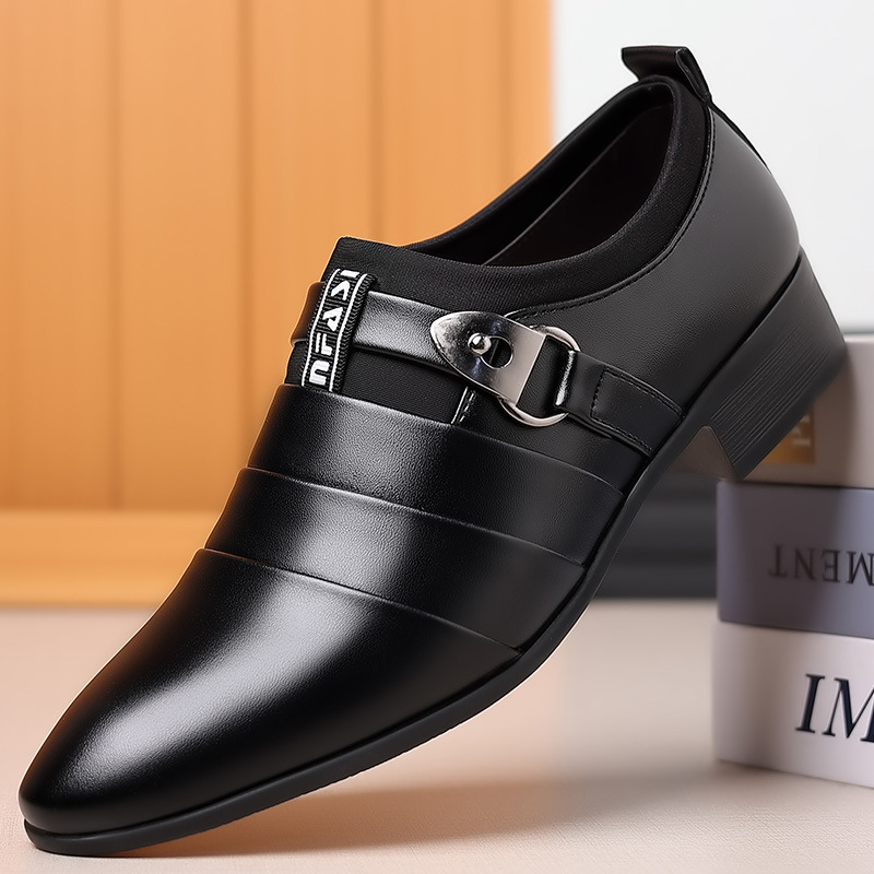 Sepatu kulit untuk pria, sepatu selop kulit klasik untuk pria, ujung runcing, sepatu oxford Formal, sepatu pesta pernikahan, sepatu bisnis, sepatu Formal kasual untuk pria