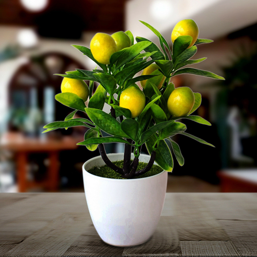 18 cm * 24 cm Artificiale Limone Albero In Vaso di Plastica Fiori Finti Pianta Cortile Esterno Giardino Balcone Pianta In Vaso Casa Decorazione Floreale