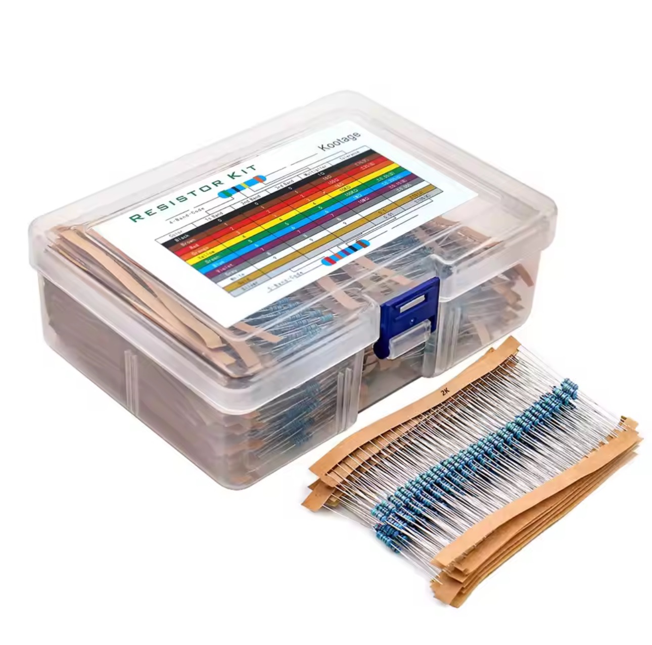 300 uds/600 Uds 1% juego de resistencias resistencia 1/4W Kit de resistencias de película metálica 10Ohm ~ 1M Ohm 30 valores Kit de componentes electrónicos