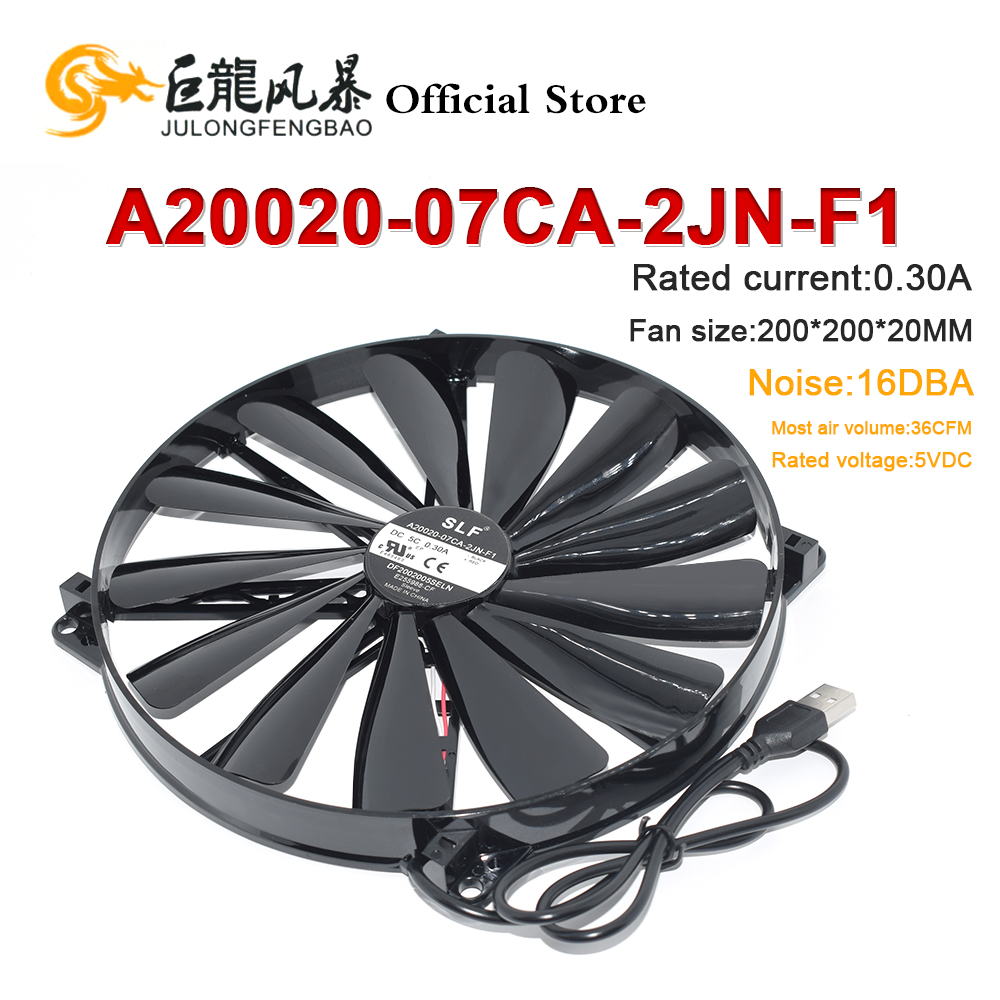 新しい DC5V 0.30A 20 センチメートル 200*200*20 ミリメートルマスター A20020-07CA-2JN-F1 DF 2002005 SELN USB ノートブックベース冷却ファン