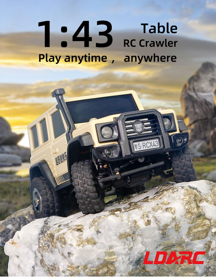 LDARC X43 1:43 Crawler RC Auto Simulation Vollzeit 4WD Klettern Fahrzeug Spielzeug Fernbedienung Spielzeug RTR Kit Für Kinder und Erwachsene Spielzeug