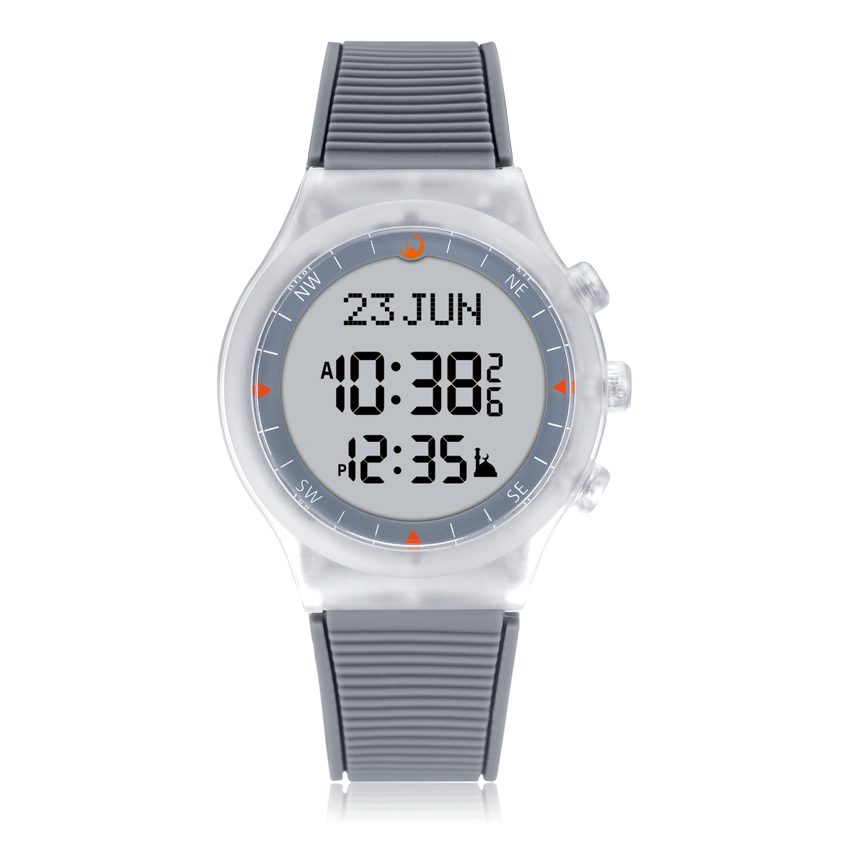 Reloj clásico AL-SAHAR Azan para oración musulmana, brújula Qibla automática, reloj deportivo con retroiluminación EL, calendario Hijri, reloj despertador de tiempo Fajr