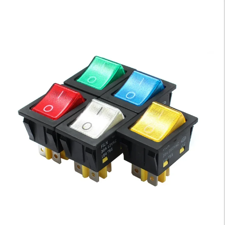 KCD4-201 encendido apagado 30A/250V 16A/250V interruptor basculante t85 de 4 pines de alta resistencia con luz 12V 24V 110V 220V 380V