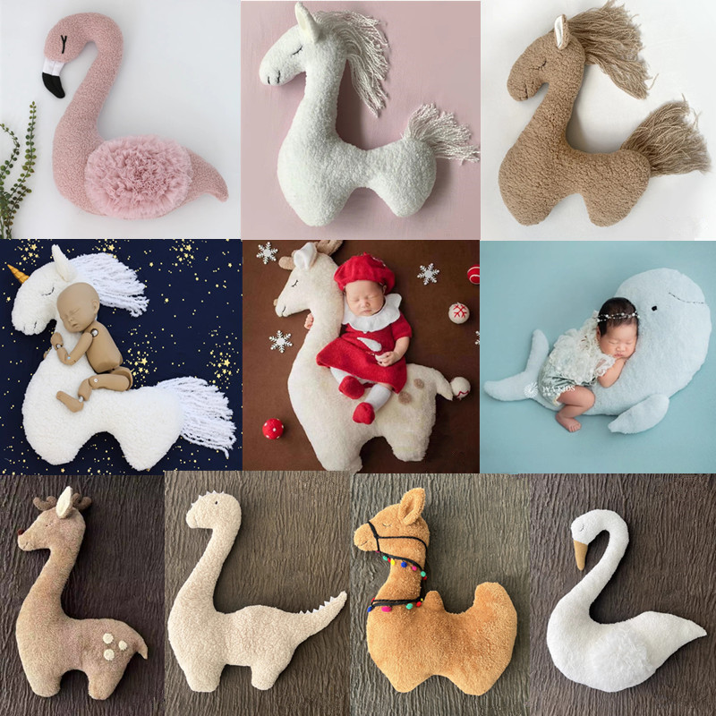 ❤️ Acessórios para fotografia de recém-nascidos, pônei, dinossauro, fawn, camelo, flamingo, cisne, boneca, estúdio, bebê, foto, decoração, adereços