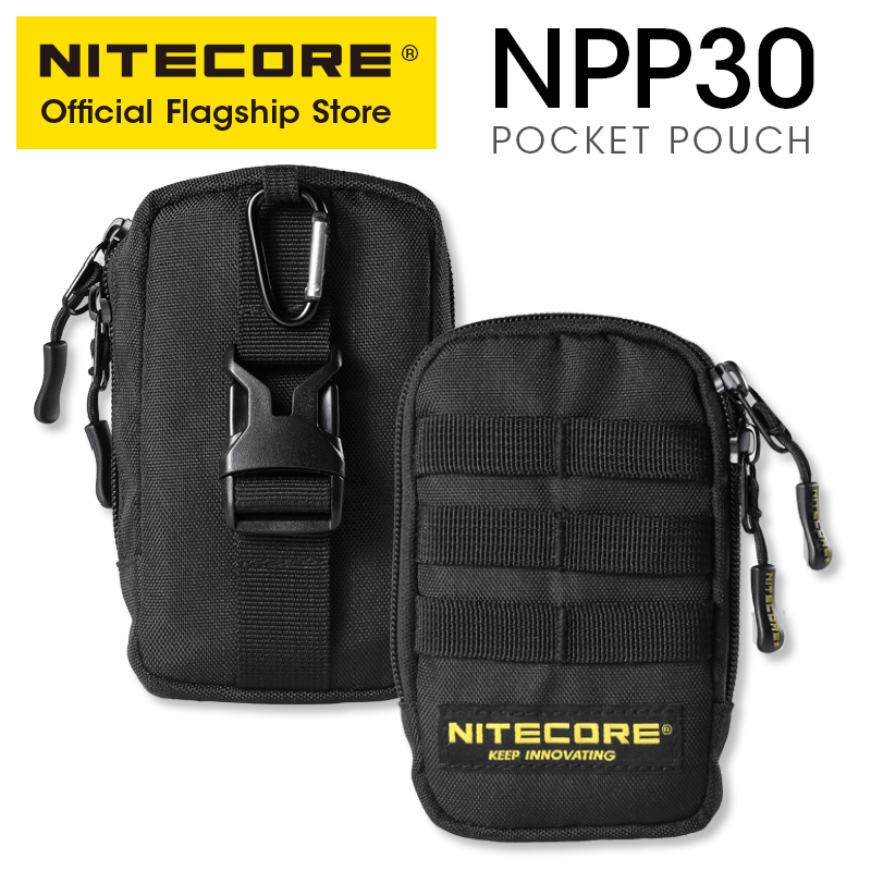 Nitecore npp30 bolsa de bolso tática, bolsa para banco de potência, pacote de fone de ouvido, preto molle militar edc, mini bolsa carteira para homens e mulheres