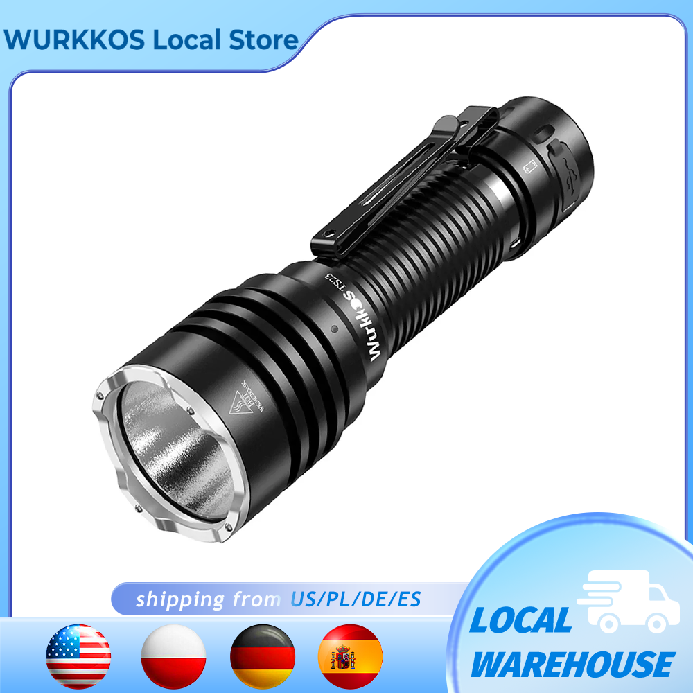 Wurkkos Ts23 21700 Oplaadbare Tactische Zaklamp Xhp70.3 Hi Led 5000lm Zaklamp Ipx8 Waterdicht Twee Groep Mode Edc Staart Schakelaar