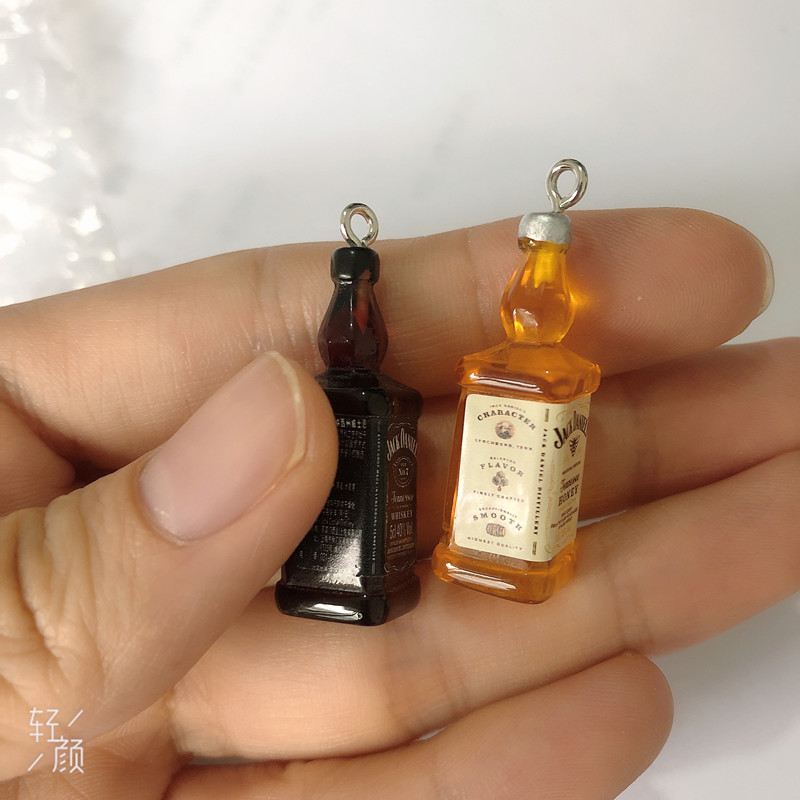 10 sztuk/paczka 3D alkohol butelka do picia Drink Charms kolczyk brelok Jewlery ustalenia przypadku telefonu DIY