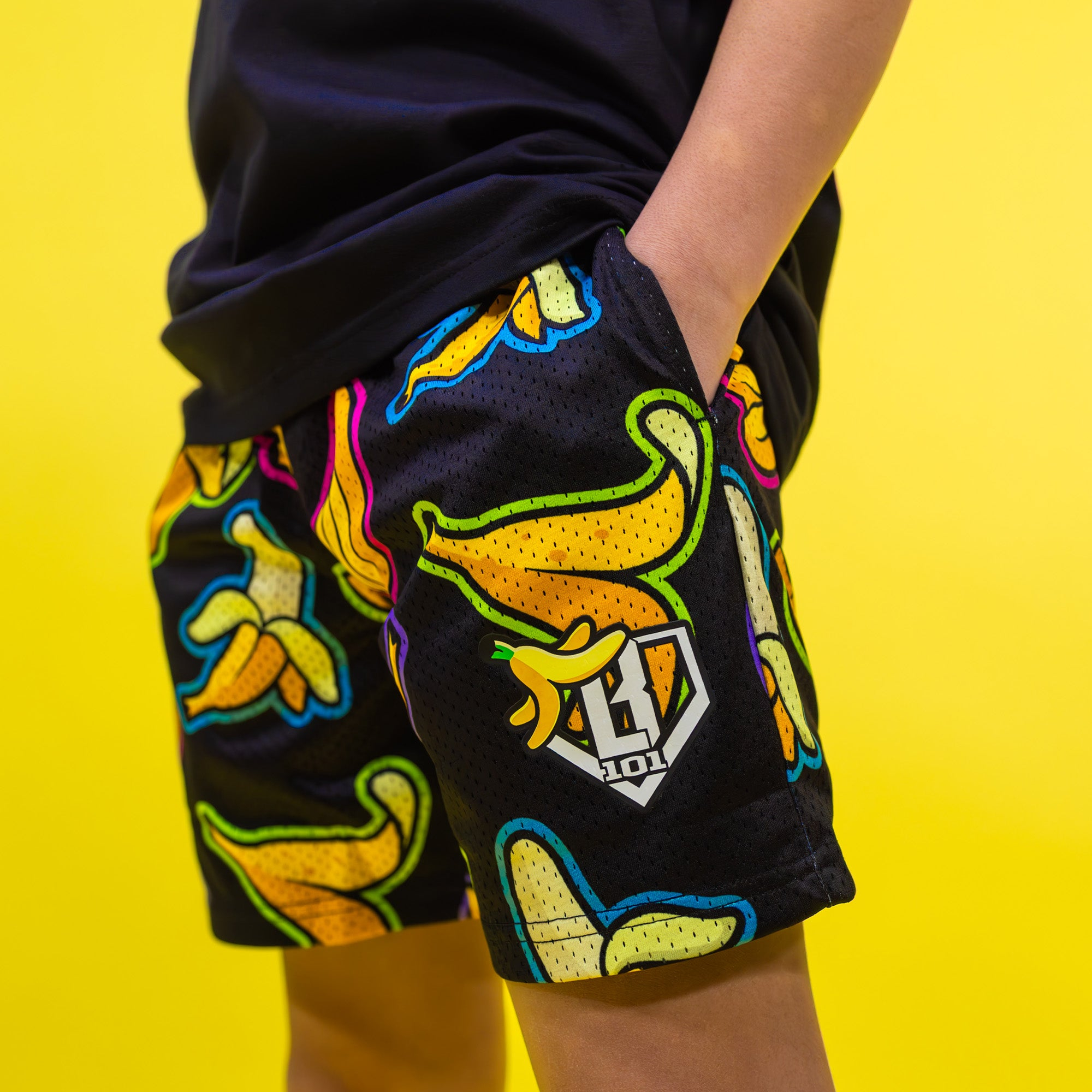 Pantalones Cortos de Verano para Niños/Jóvenes, Estilo Béisbol, Modelo 101 Banana, Holgados, Transpirables y de Secado Rápido ﻿ ﻿   Pantalones Cortos Deportivos Retro para Hombre