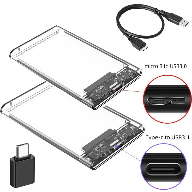 Чехол для жесткого диска USB 3.0/Type C to SATA III для 2,5-дюймового жесткого диска SSD, внешний жесткий диск, коробки для жесткого диска, поддержка UASP HDD Box