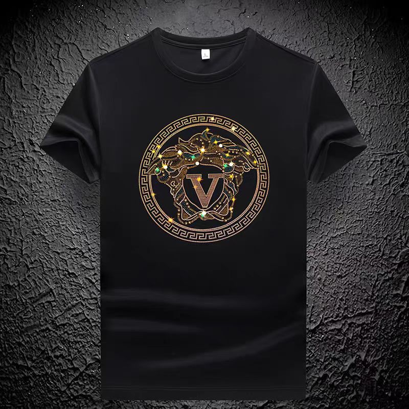 Luxuriöses Design, Modetrend, Herren-T-Shirt aus Baumwolle, lässig, atmungsaktiv, bequem, Sommer, hochwertiges, kurzärmeliges Herren-T-Shirt