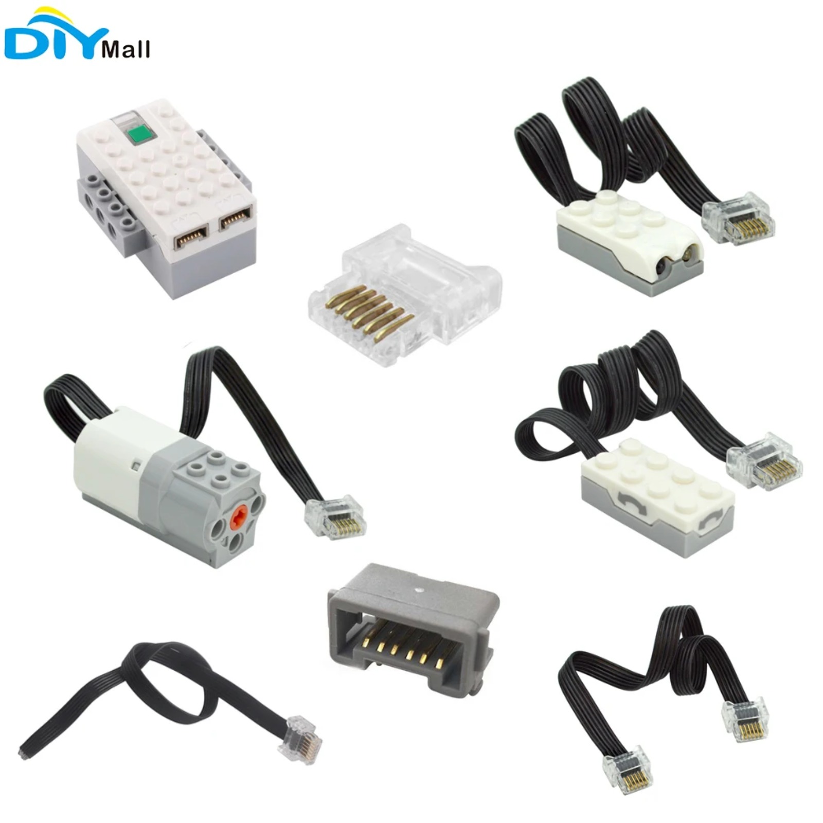 MOC Power Functions Parts with M Motor Blocks for Building Electric Toys for Kids